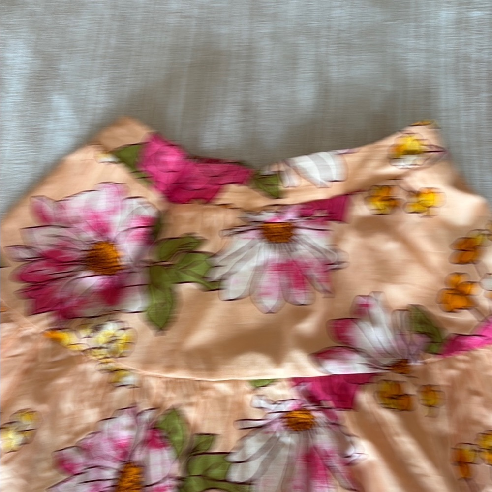LuLaRoe Pink and Floral Midi Skirt - Picture 3 of 5
